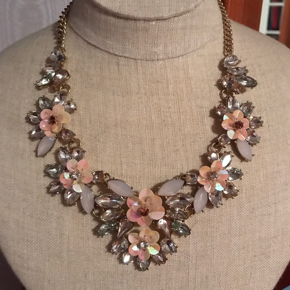 Forever 21 Crystal Floral Necklace